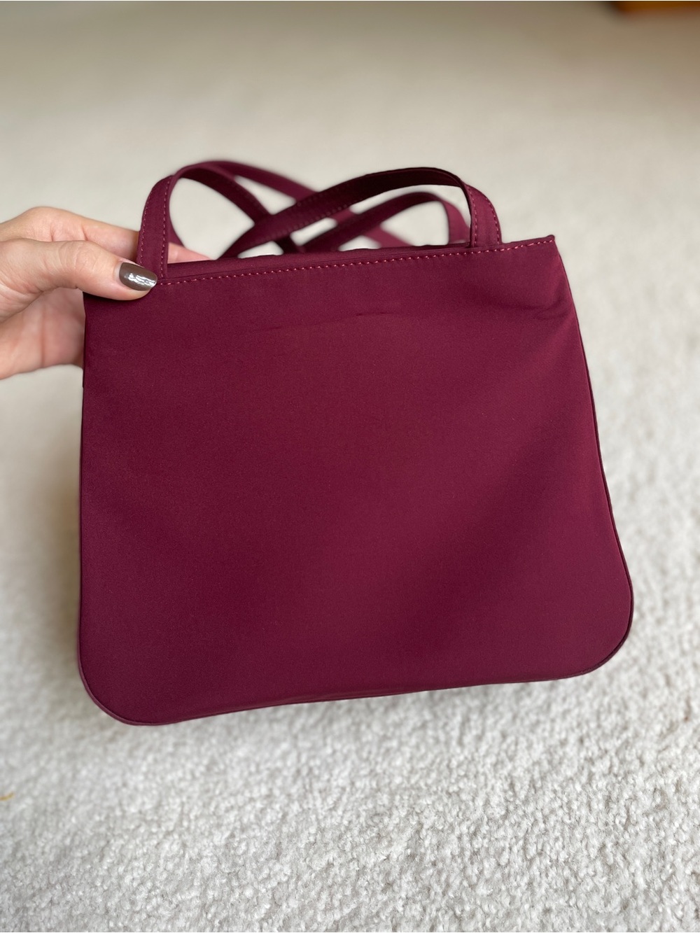 Versace Nylon Shoulder Bag - Berry w/ Gold Accent - Picture 5 of 10